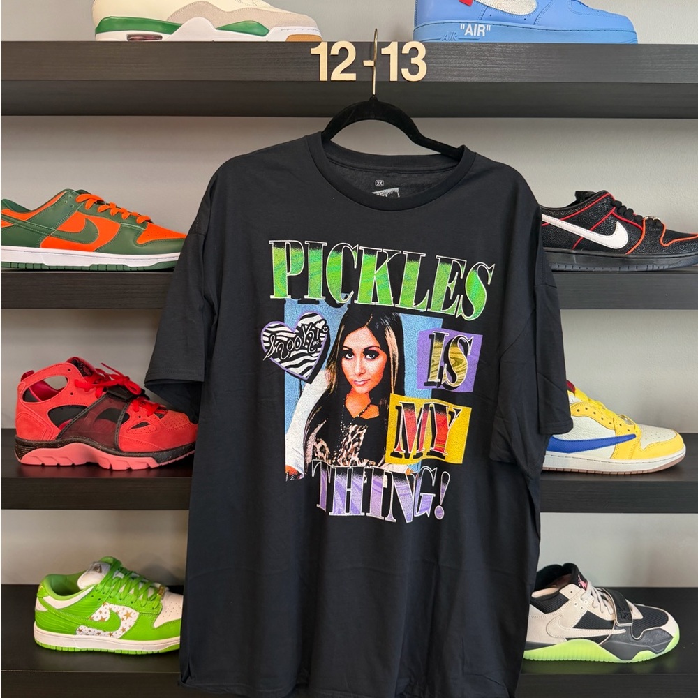 Black Graphic T-Shirt with Colorful Print